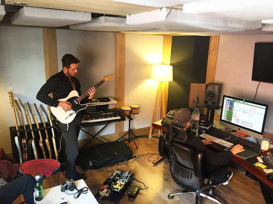 Jack Cosson of punk rock band Nerves in the recording studio